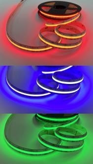 15w RGB COB फ्लेक्सिबल स्ट्रिप लाइट 24V DC