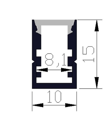 6063 एलॉय एलईडी लाइट एल्युमिनियम प्रोफाइल 10 X 15m Mpolycarbonate Covers के साथ