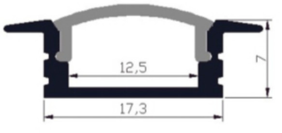 एलईडी टेप लाइट चैनल एविएशन 6063 एल्युमिनियम 17.3 X 7mm OEM